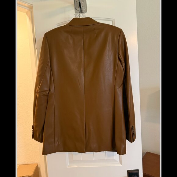 J. Crew Willa blazer in faux leather in Rich Coffee | Size 2 - Picture 3 of 4